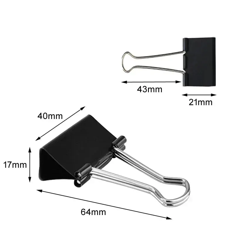 10pcs Metal Binder Clips Multifunction File Letter Tickets Photo Paper Clips Notes Document Grip Clamps Office Binding Supplies