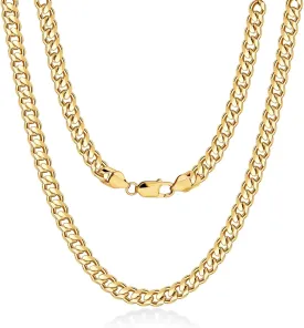 14K Gold Mens Cuban Link Chain 5mm Gold Necklace for Men 20-24 Inch