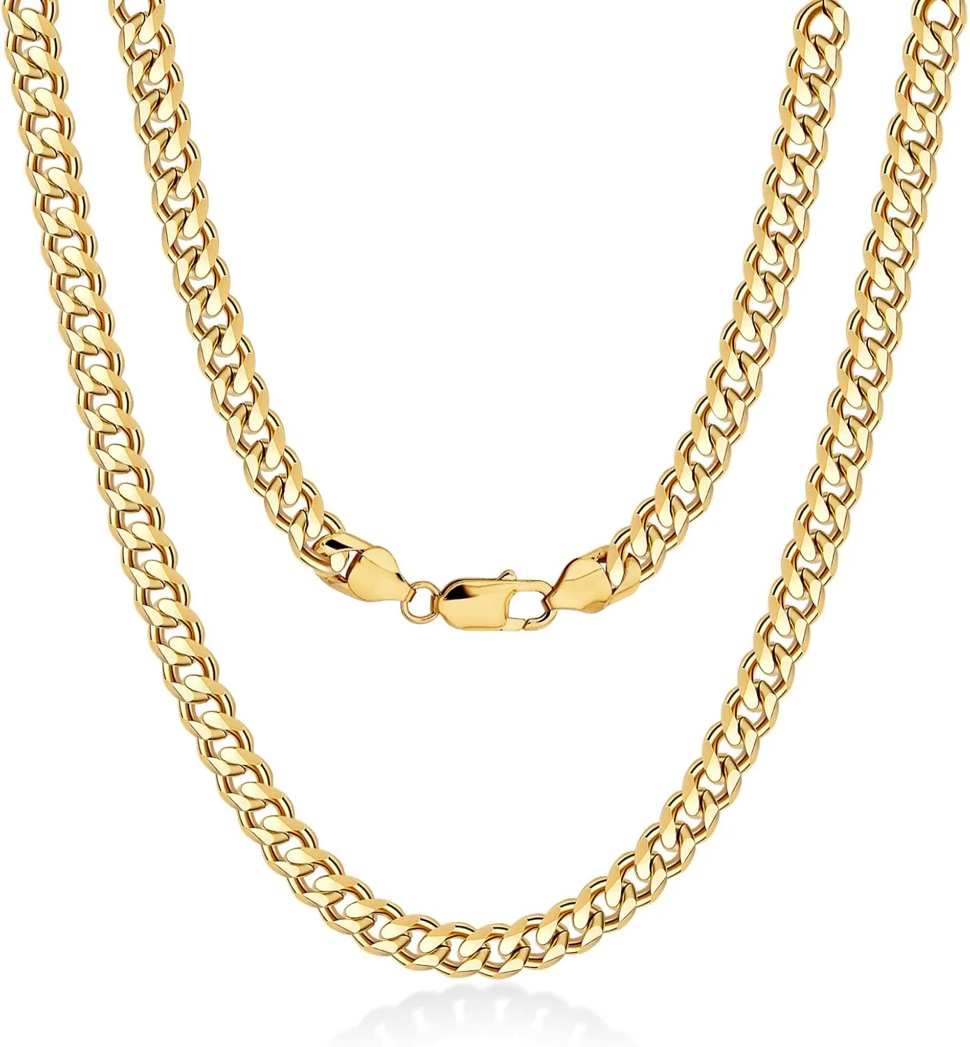 14K Gold Mens Cuban Link Chain 5mm Gold Necklace for Men 20-24 Inch