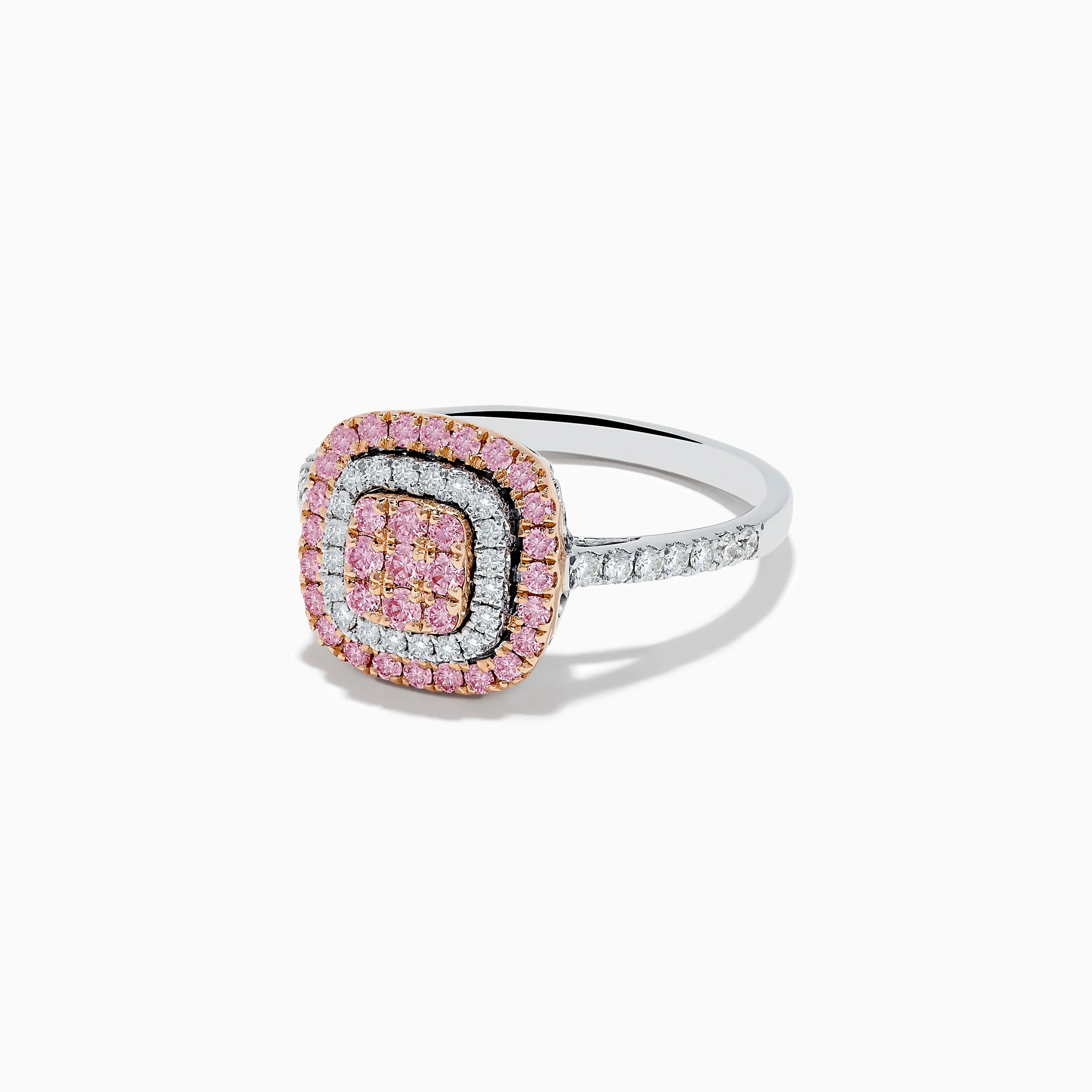 14K Two-Tone Pink and White Diamond Ring