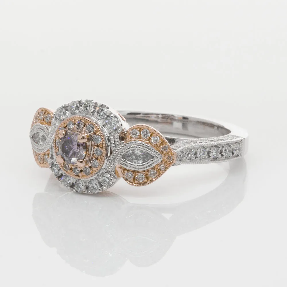 18ct White & Rose Gold .13ct Diamond Ring