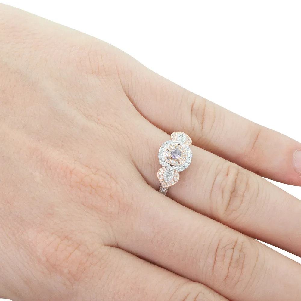18ct White & Rose Gold .13ct Diamond Ring