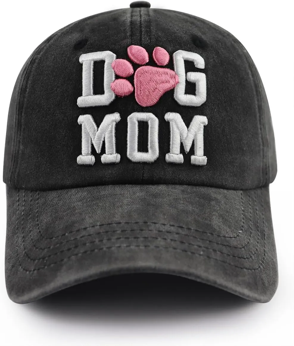 2 PCS Dog Mom & Dad Hat for Women & Men, Adjustable 3D Embroidered Dog Lover Baseball Cap