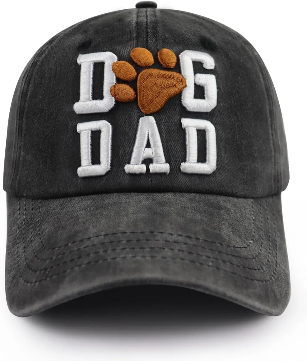 2 PCS Dog Mom & Dad Hat for Women & Men, Adjustable 3D Embroidered Dog Lover Baseball Cap