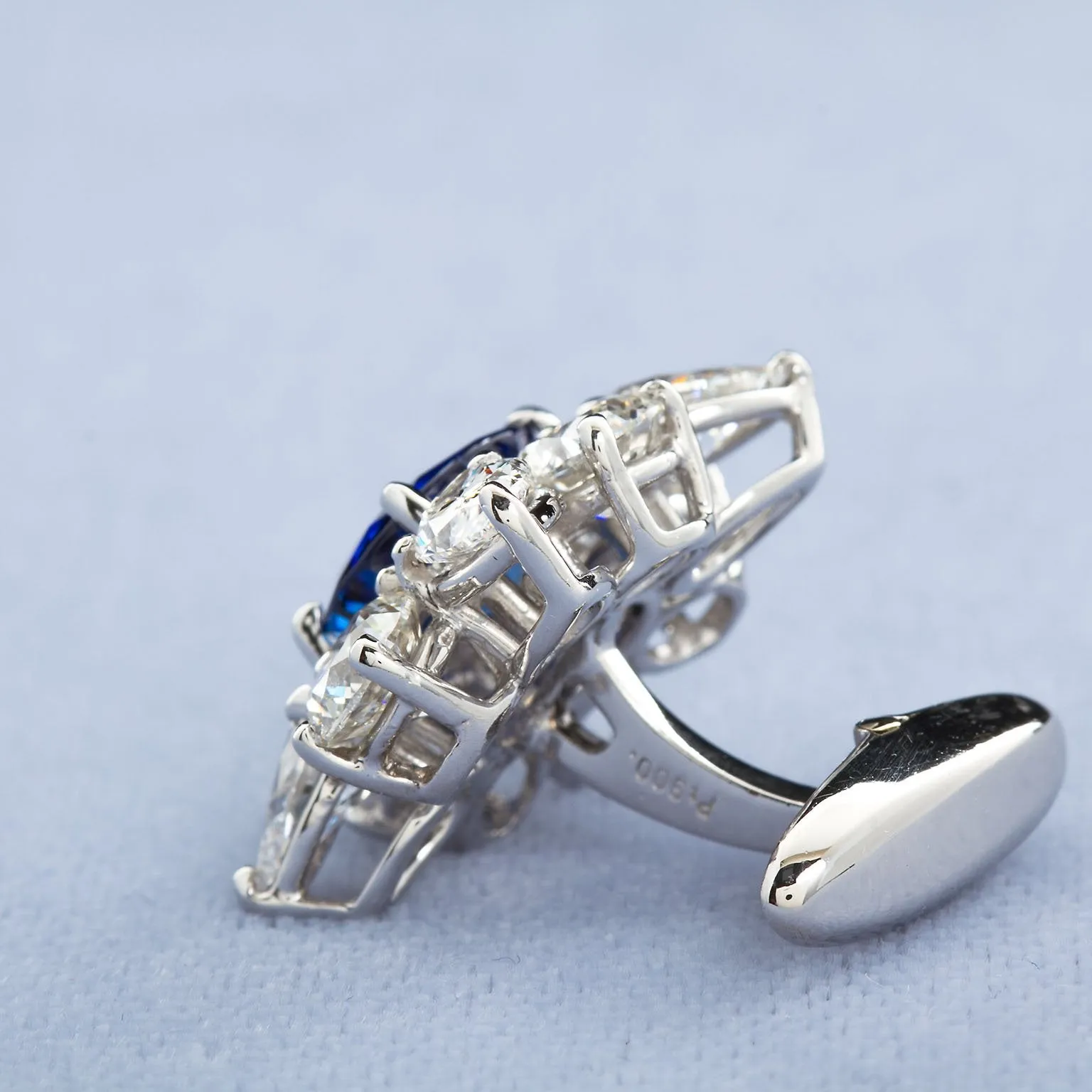 4.63 Carats Sapphire Diamond Cufflinks