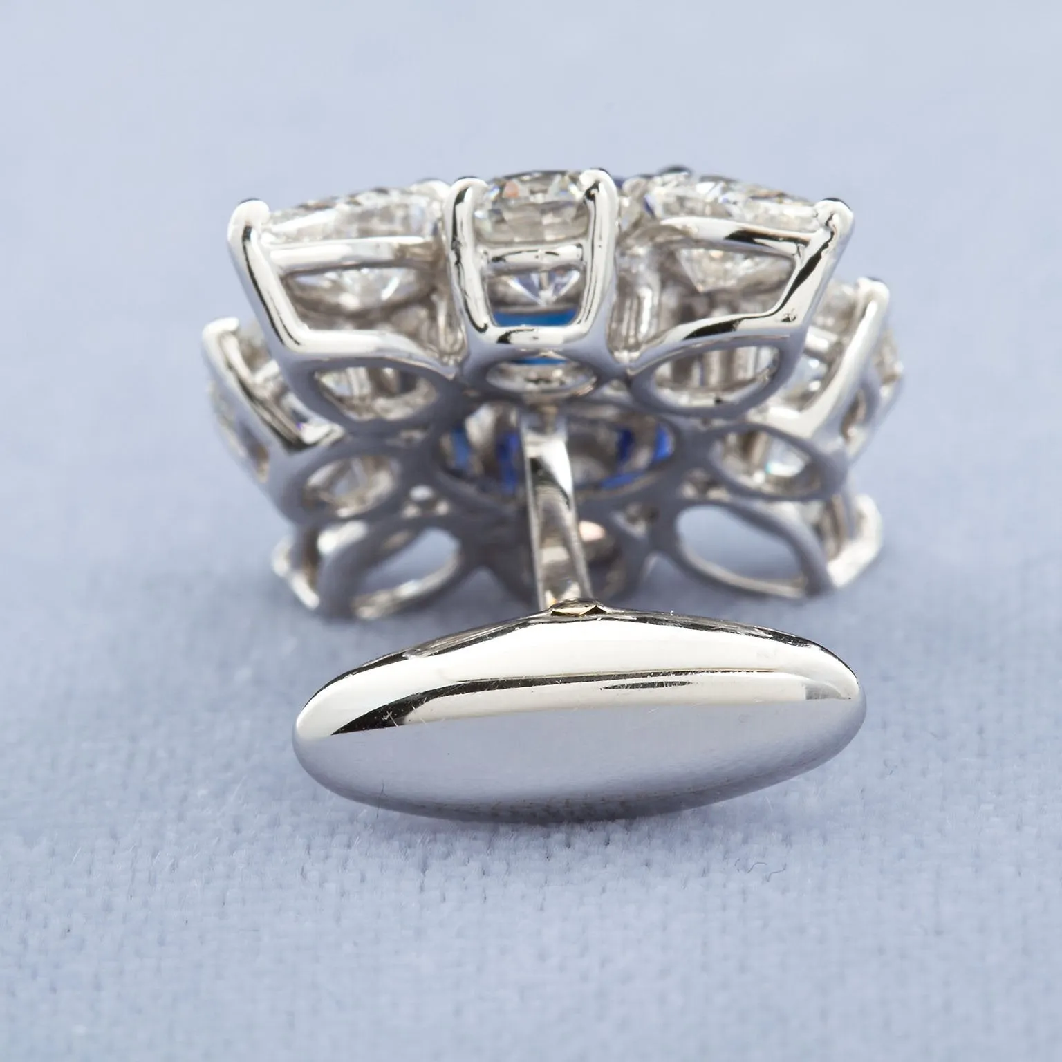 4.63 Carats Sapphire Diamond Cufflinks