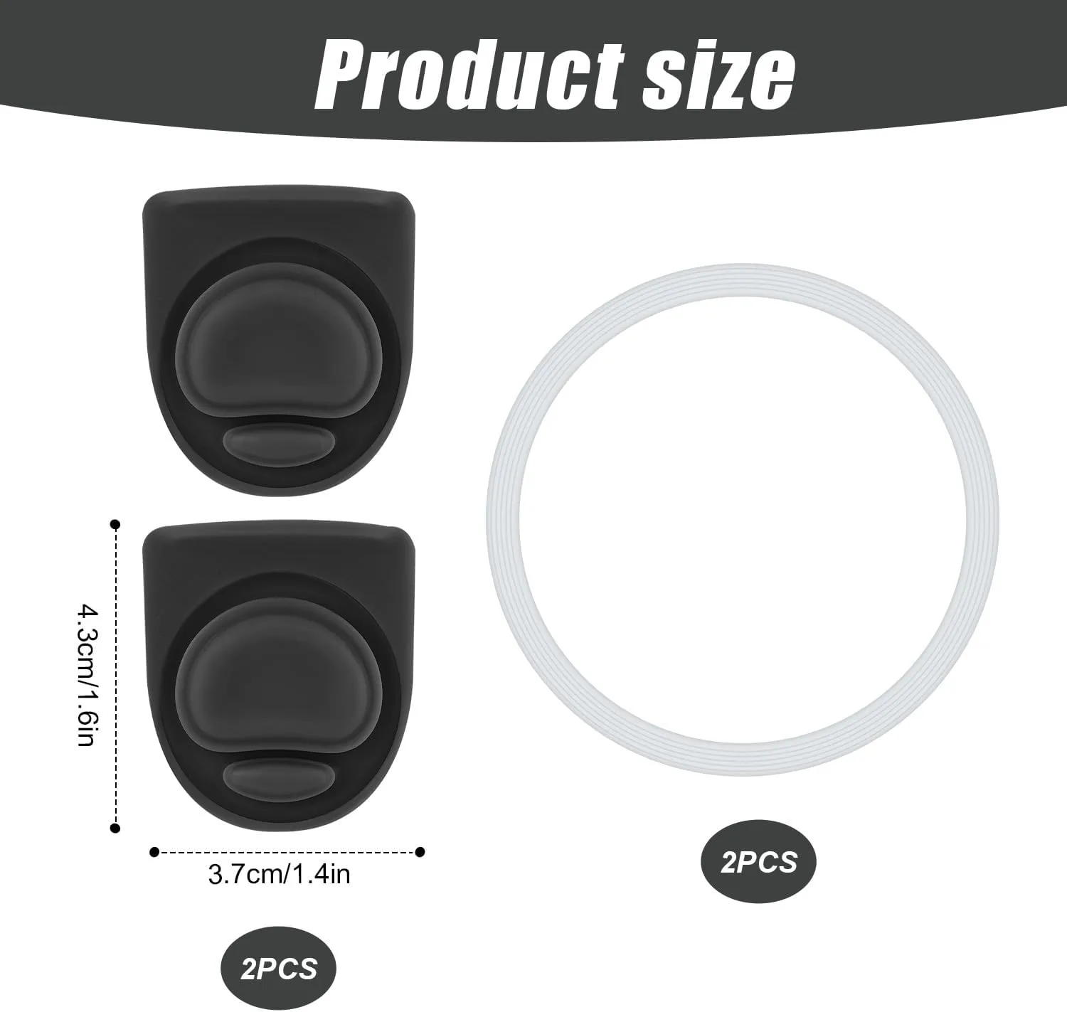 4pcs Bottle Seal Ring & Replacement Rubber Stopper for Owala FreeSip 16oz 19oz 24oz 32oz 40oz, Silicone O Ring Water Bottle Top Lid Parts, Cap Mouth Plug Gasket Accessories, BPA-Free (Black)