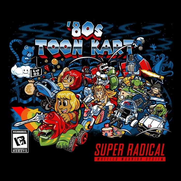 80's Toon Kart - Metal Print