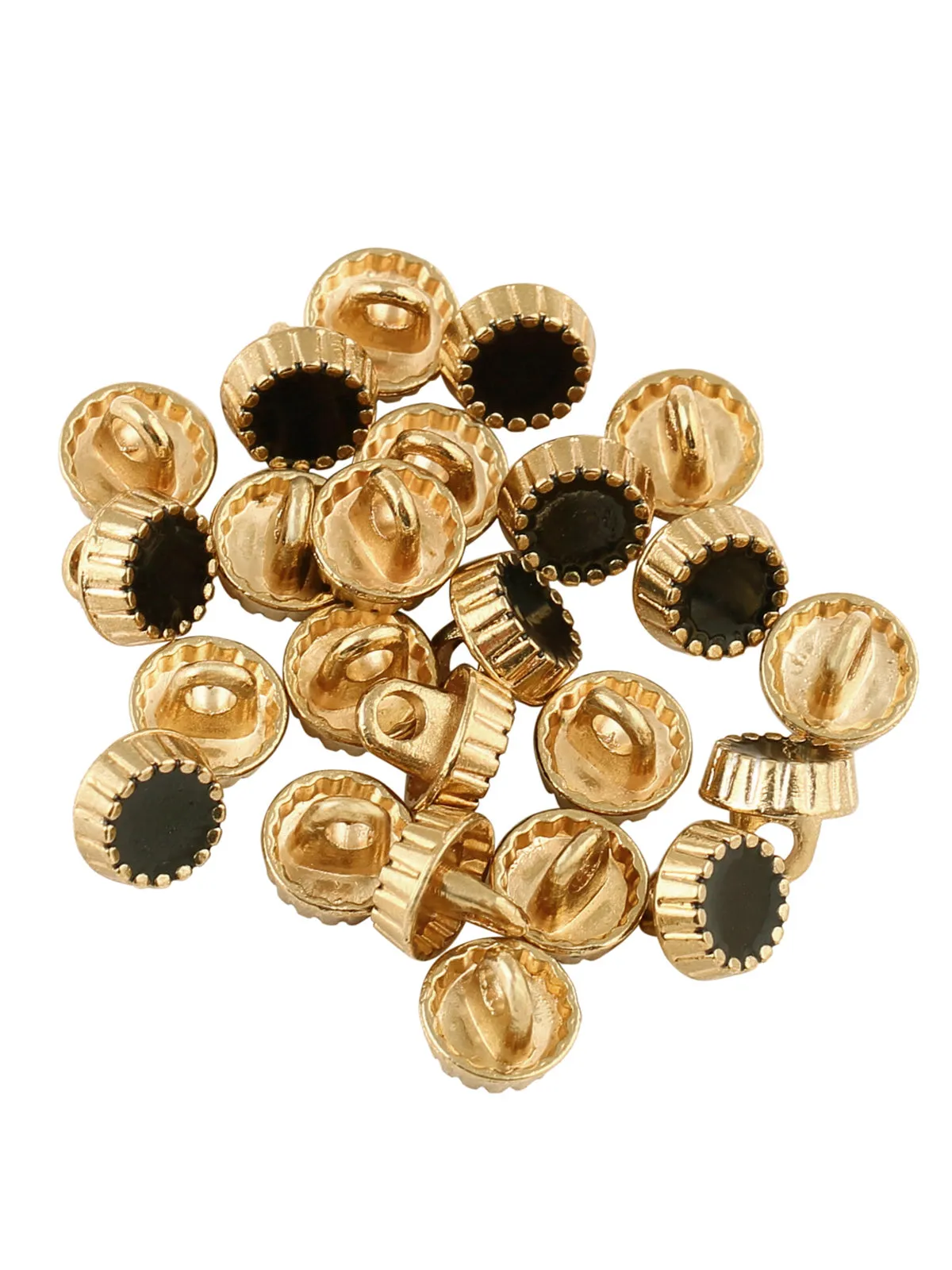 Accented Edges Gold with Black 8mm Shirt Button