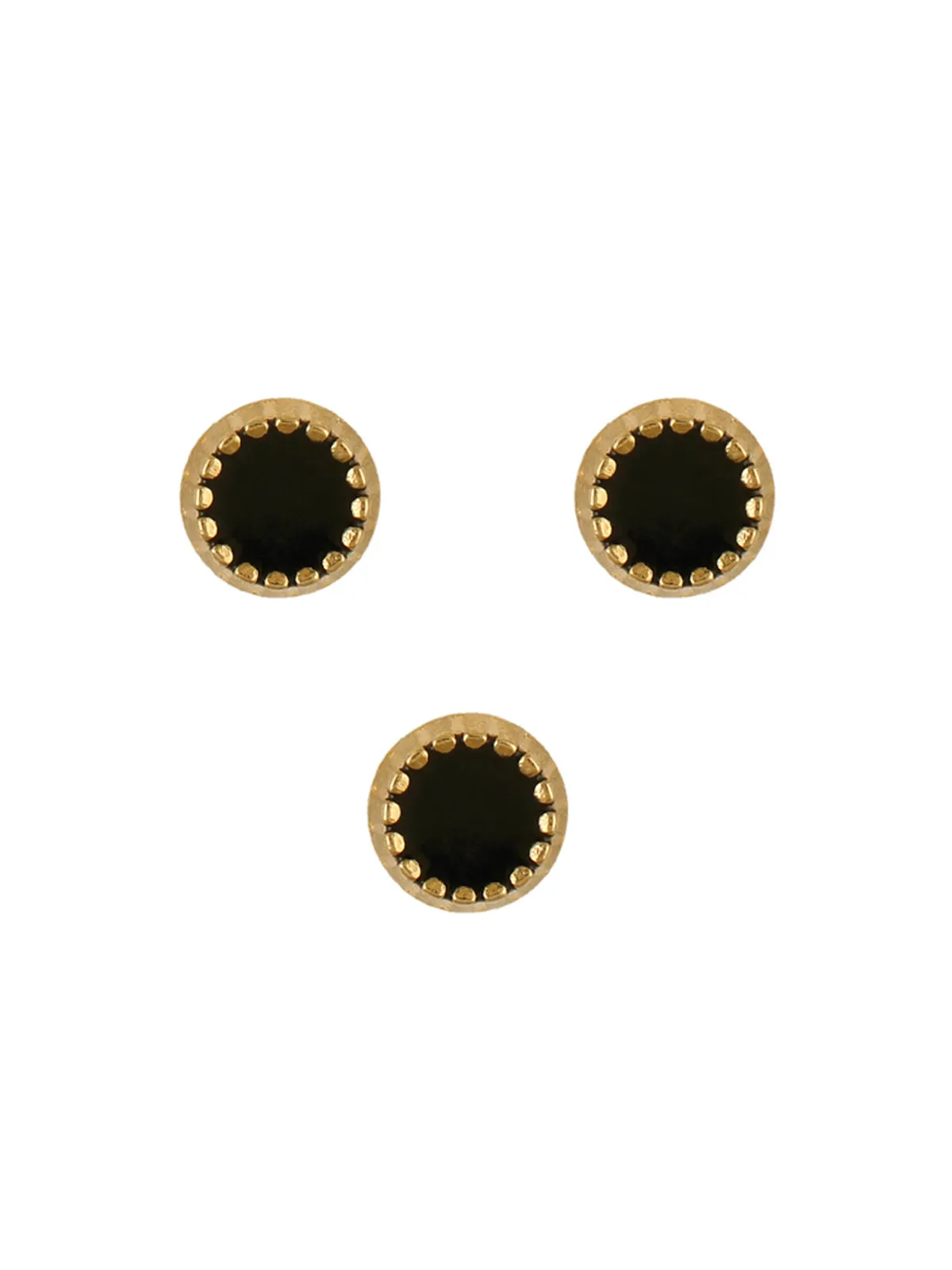 Accented Edges Gold with Black 8mm Shirt Button