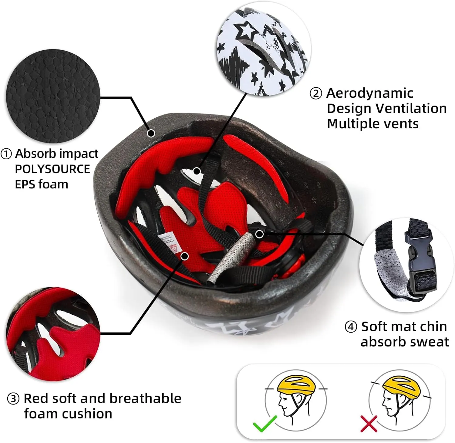 Adjustable Helmet for Ages 5-16 Kids Toddler Boys Girls Youth,Protective Gear with Elbow Knee Wrist Pads for Multi-Sports Skateboarding Bike Riding Scooter Inline skatings Longboard Roller Skate