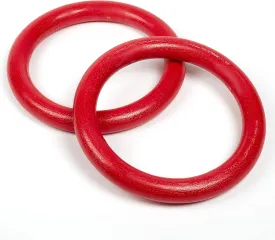 AP Plus Ninja Warrior Rings - Set of 2 Large Red, Traverse Gymnastics Climbing, with use on Obstacle Courses and Slack Lines, Outdoor Playground Equipment Accessories, Training