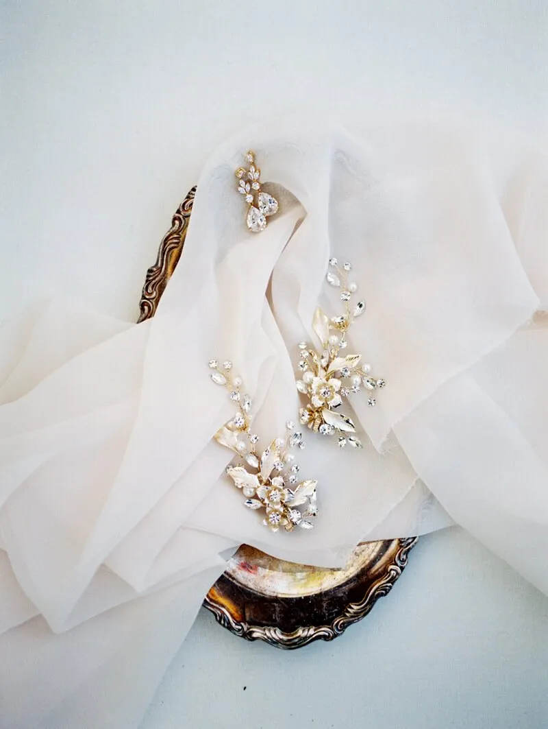 APRIL Silvered Leaves Hair Clip Set