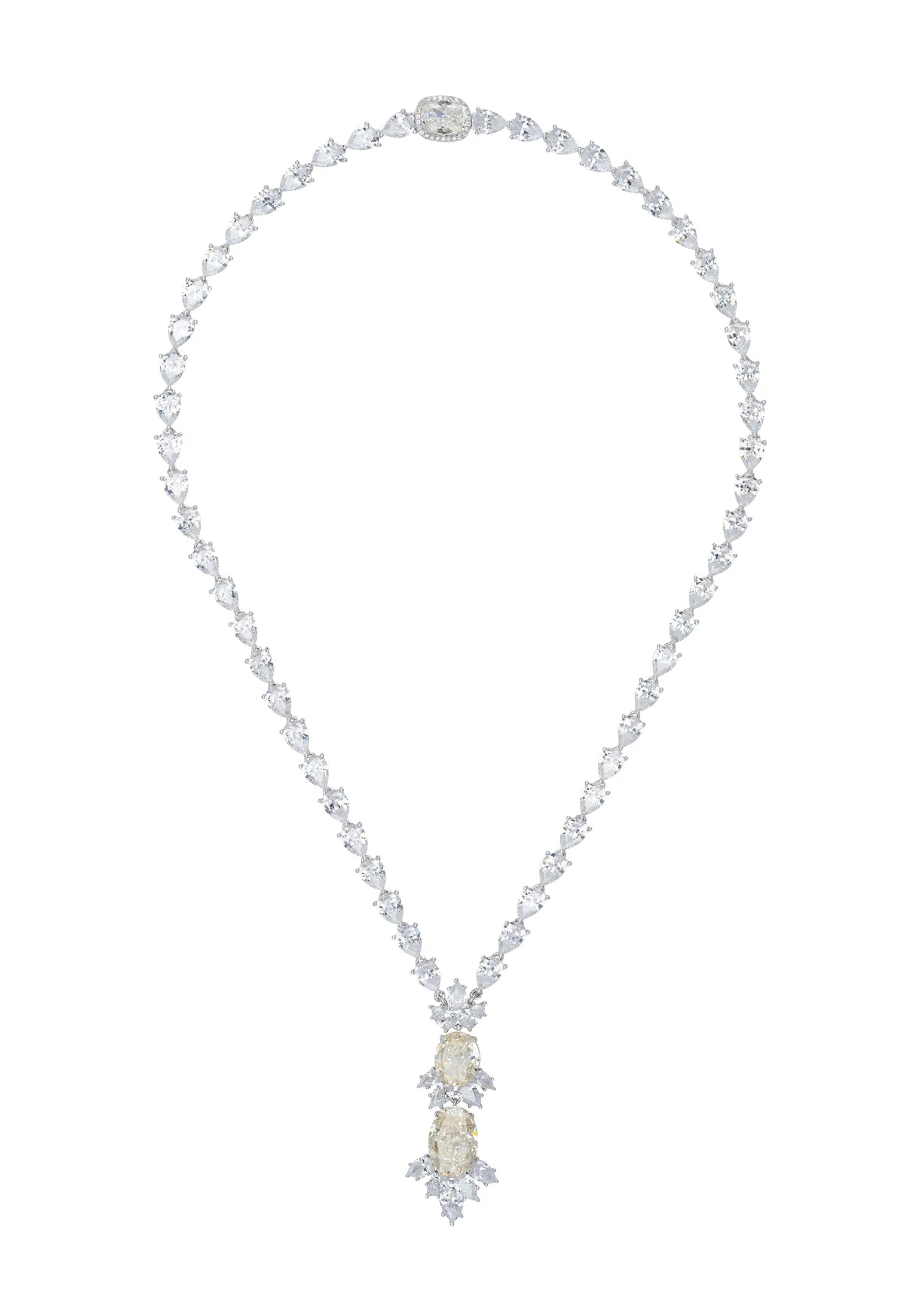Ascot Statement Necklace Moissanite Silver