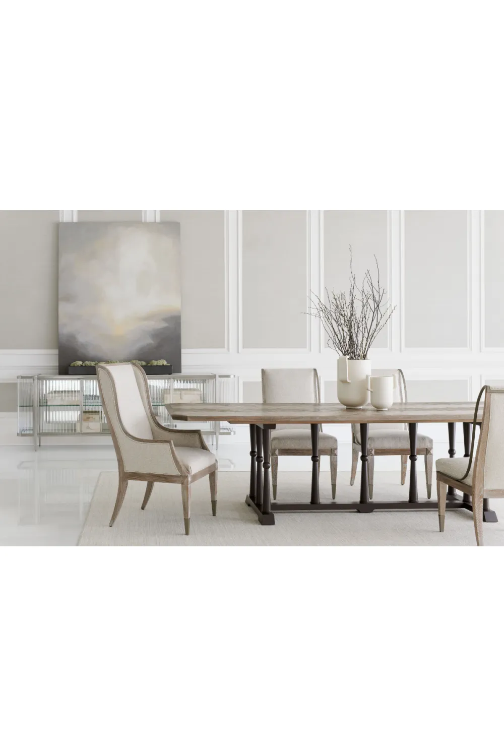 Ash Framed Dining Armchair | Caracole Open Arms