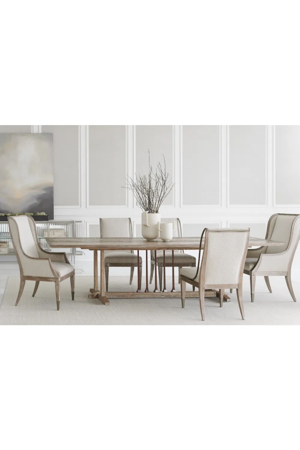 Ash Framed Dining Armchair | Caracole Open Arms