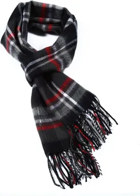 A.WAVE Softer than Cashmere Wool Touch Tassel Ends Plaid Check Solid Scarf