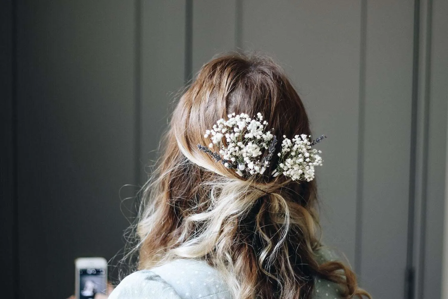Baby's Breath Bridal Hair Pin Set, Lavender Hair Pins, Dried flowers Hair pins, Dried Flowers Hair accessory, Boho weddings, Natural Bride