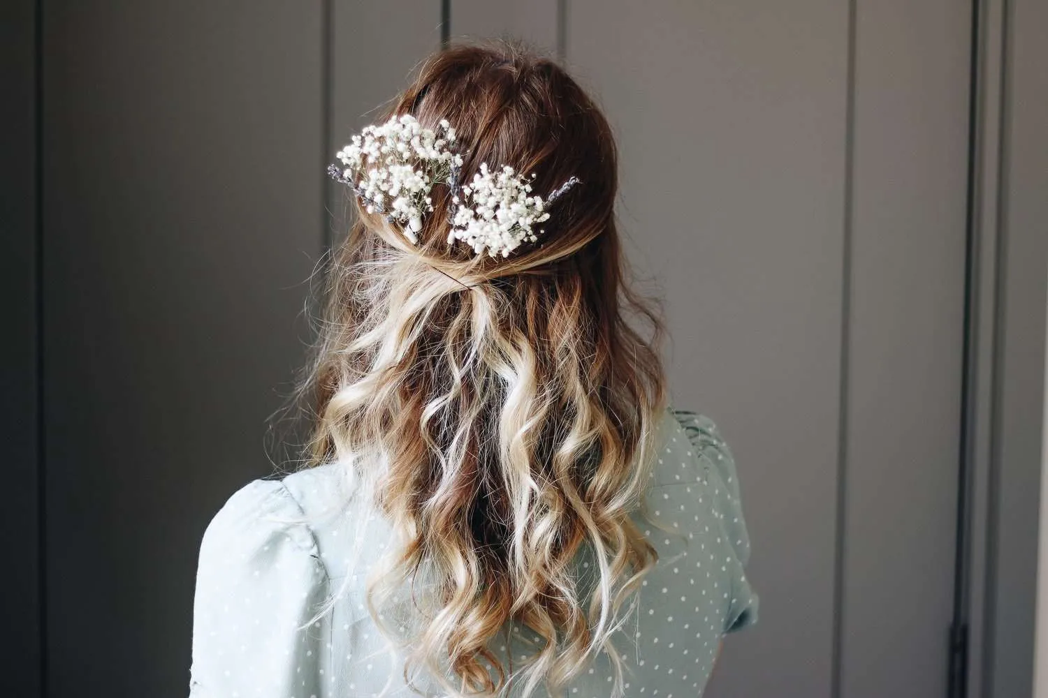 Baby's Breath Bridal Hair Pin Set, Lavender Hair Pins, Dried flowers Hair pins, Dried Flowers Hair accessory, Boho weddings, Natural Bride
