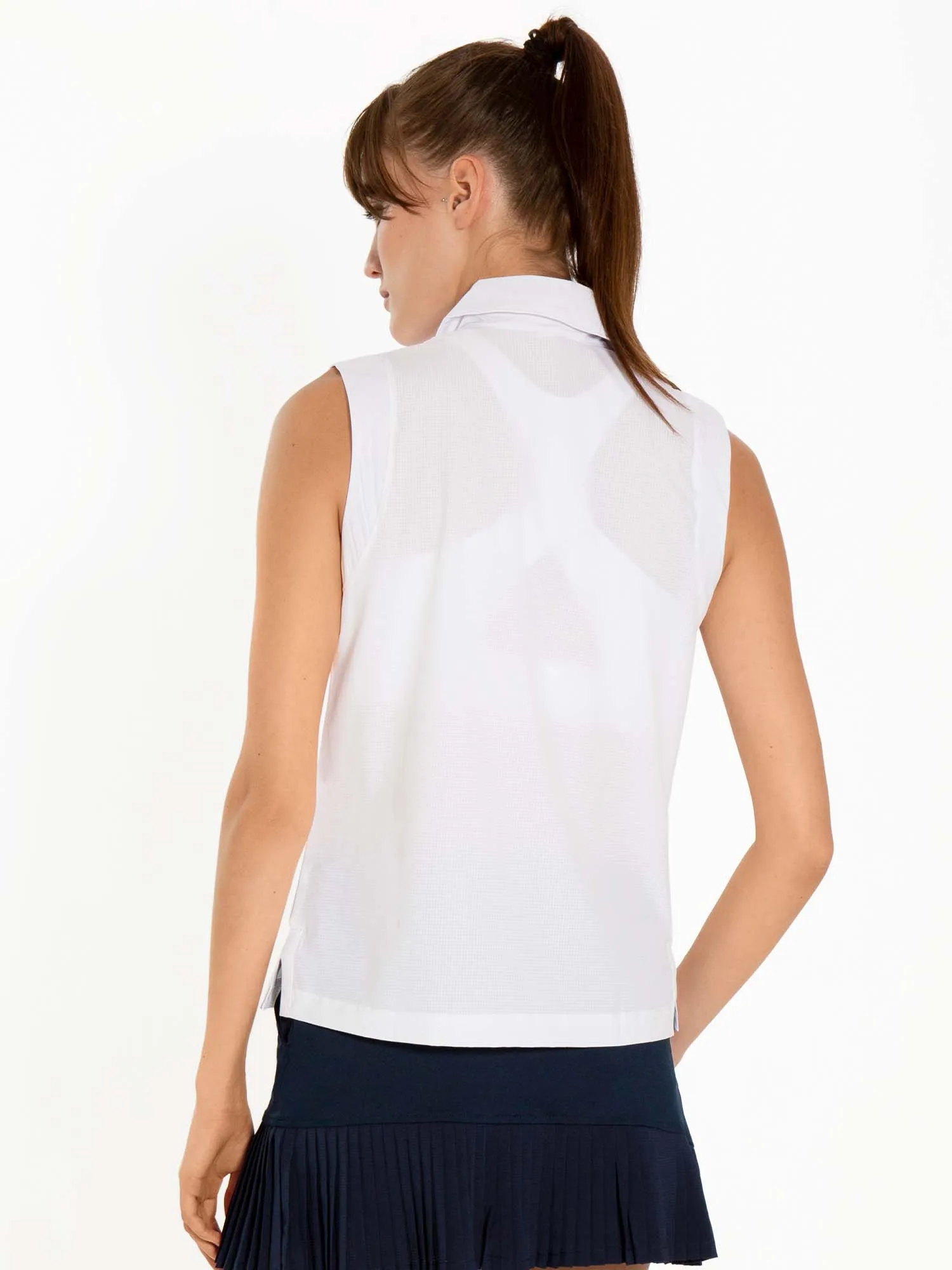 Bailey Sleeve Less Collar Top - White