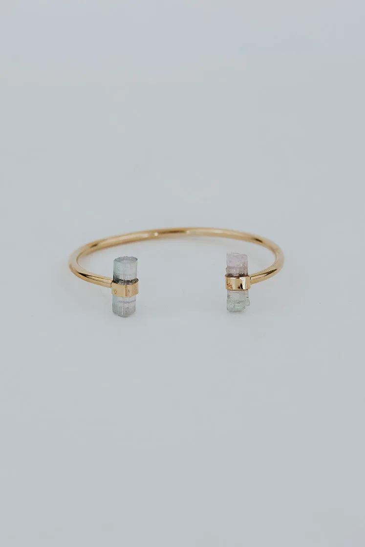 Banded Pink & Blue Tourmaline Cuff