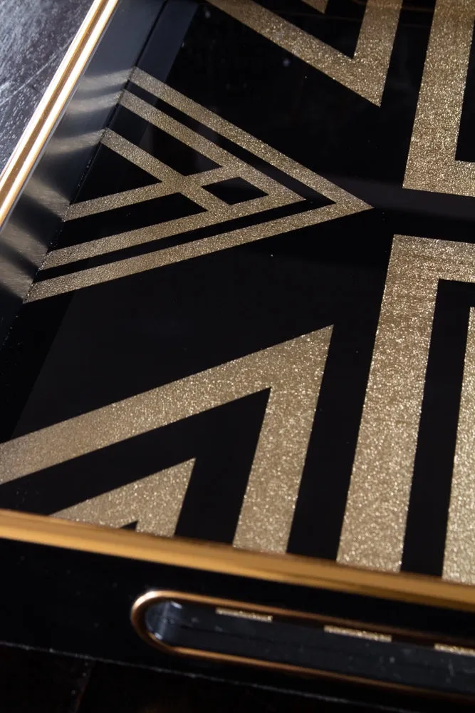 Black & Gold Square Display Tray