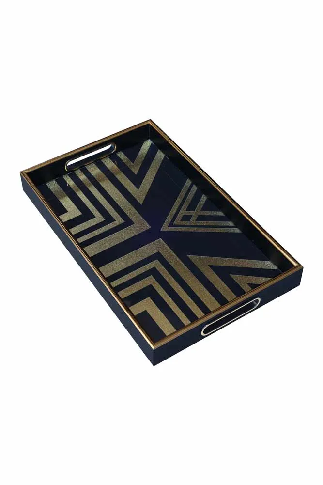 Black & Gold Square Display Tray