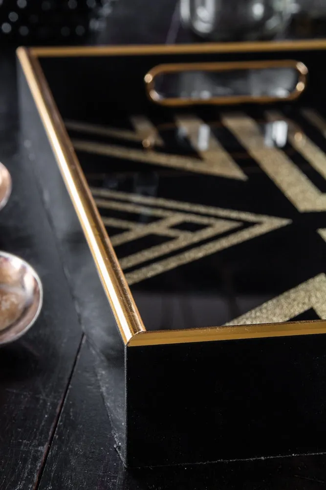 Black & Gold Square Display Tray