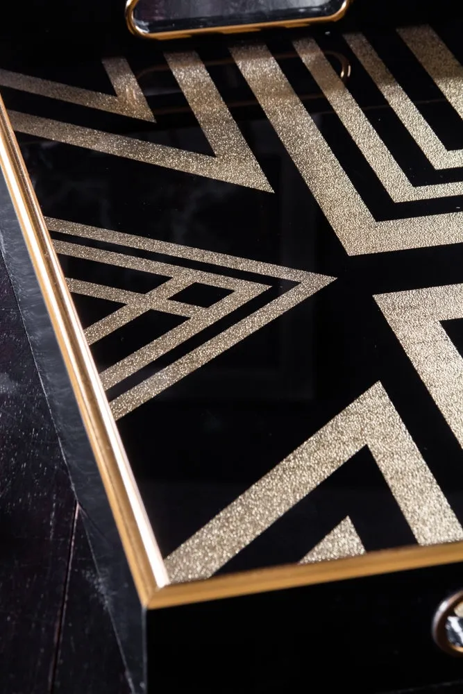 Black & Gold Square Display Tray