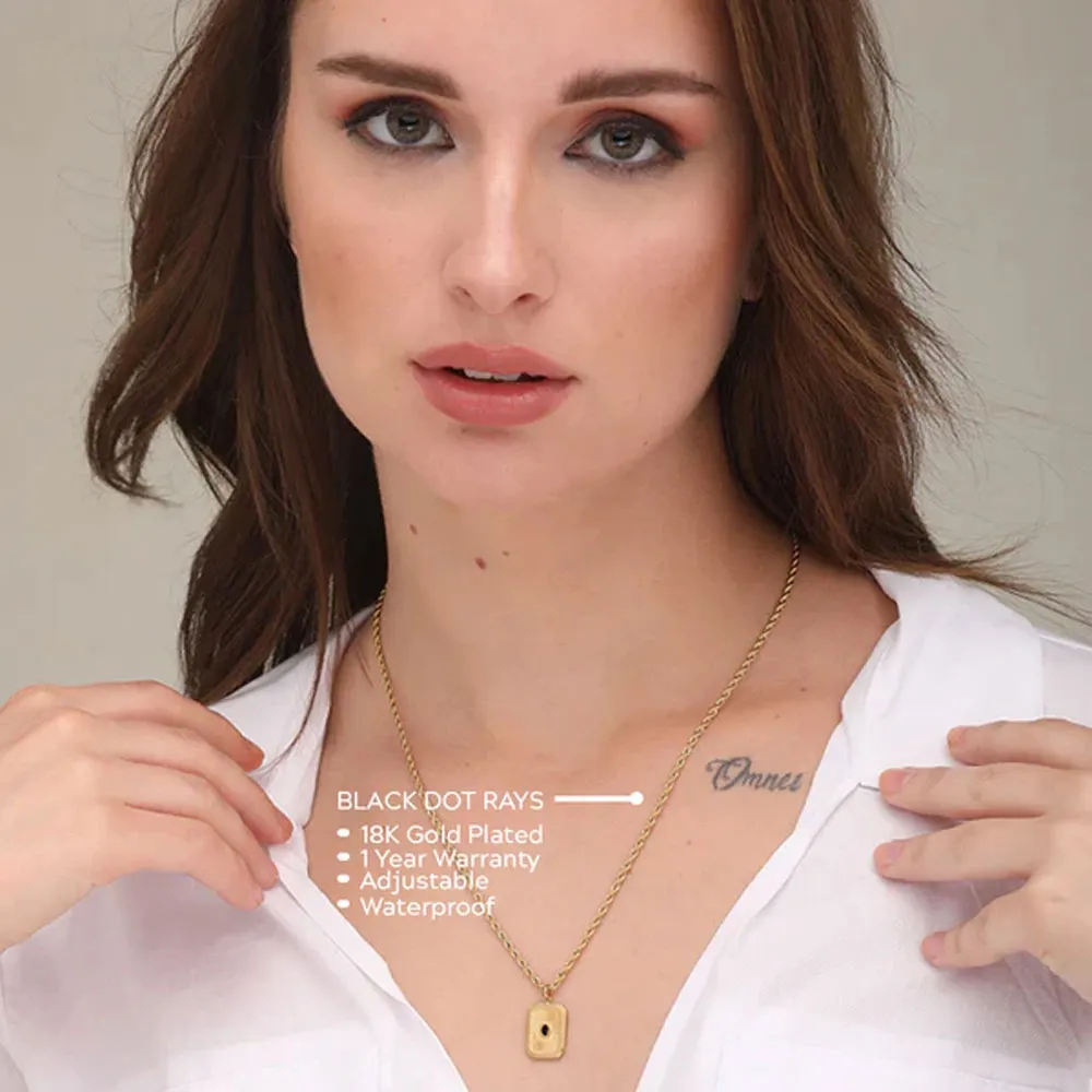 Black Dot Rays Necklace
