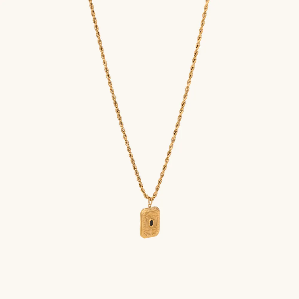 Black Dot Rays Necklace