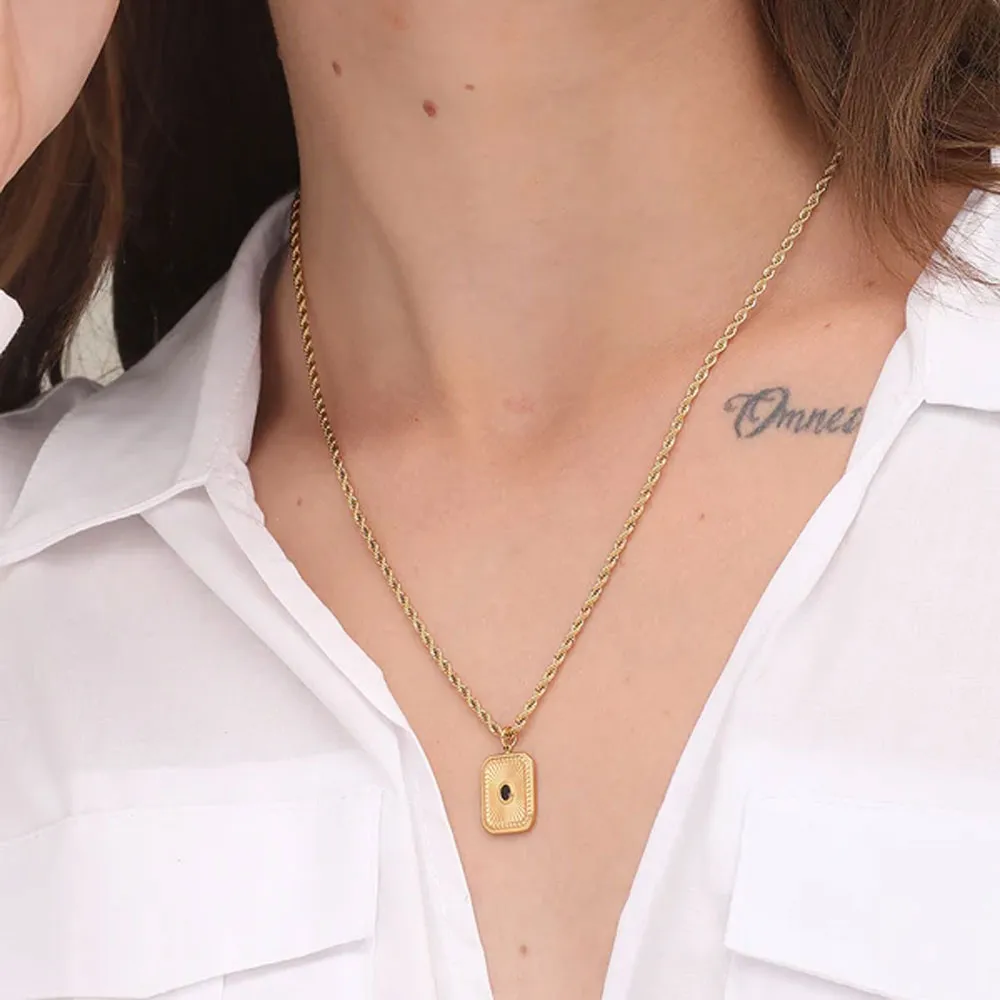 Black Dot Rays Necklace