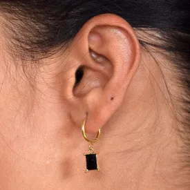 Black Stone Dangle Earrings