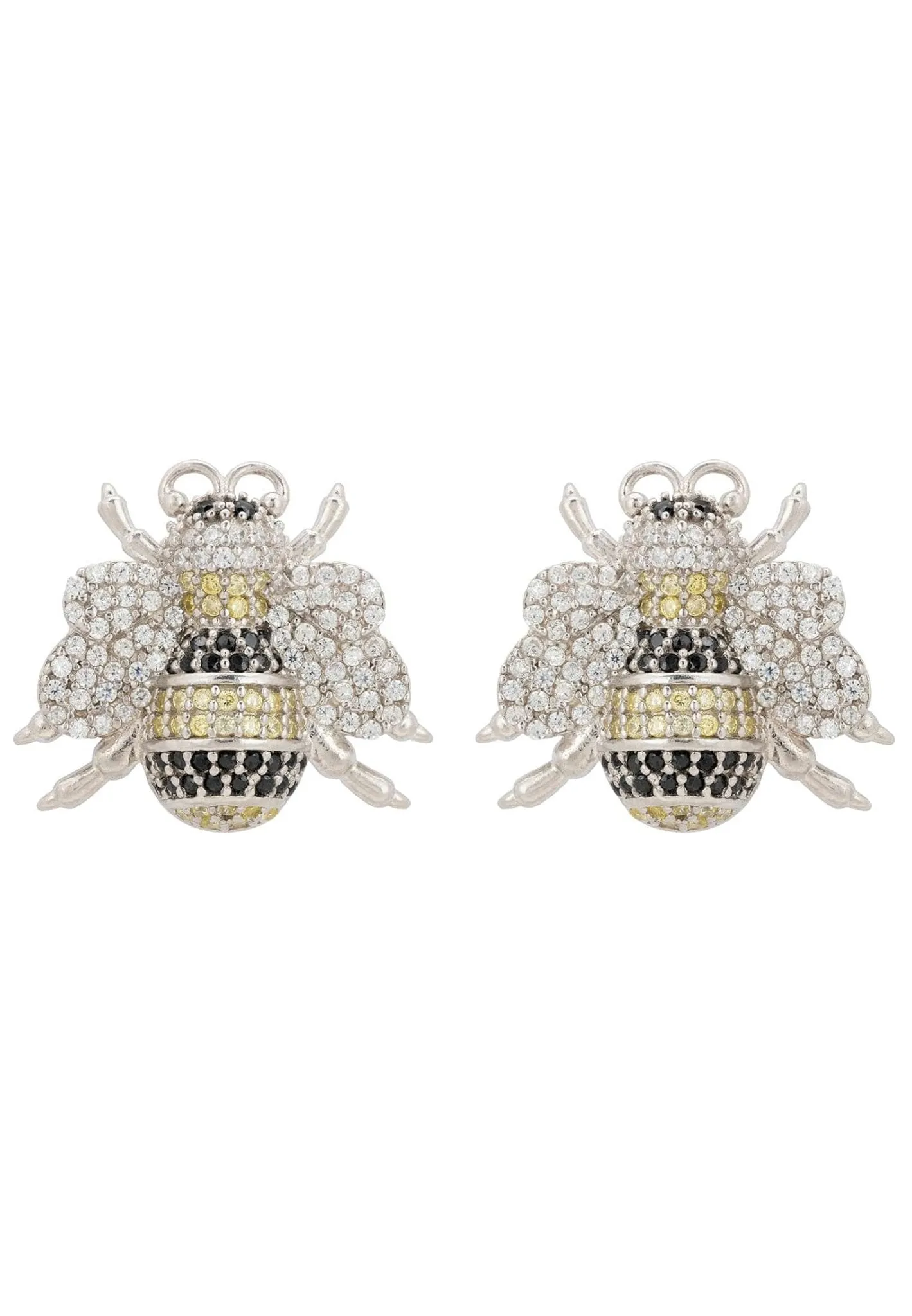 Bumble Bee Stud Earrings Silver
