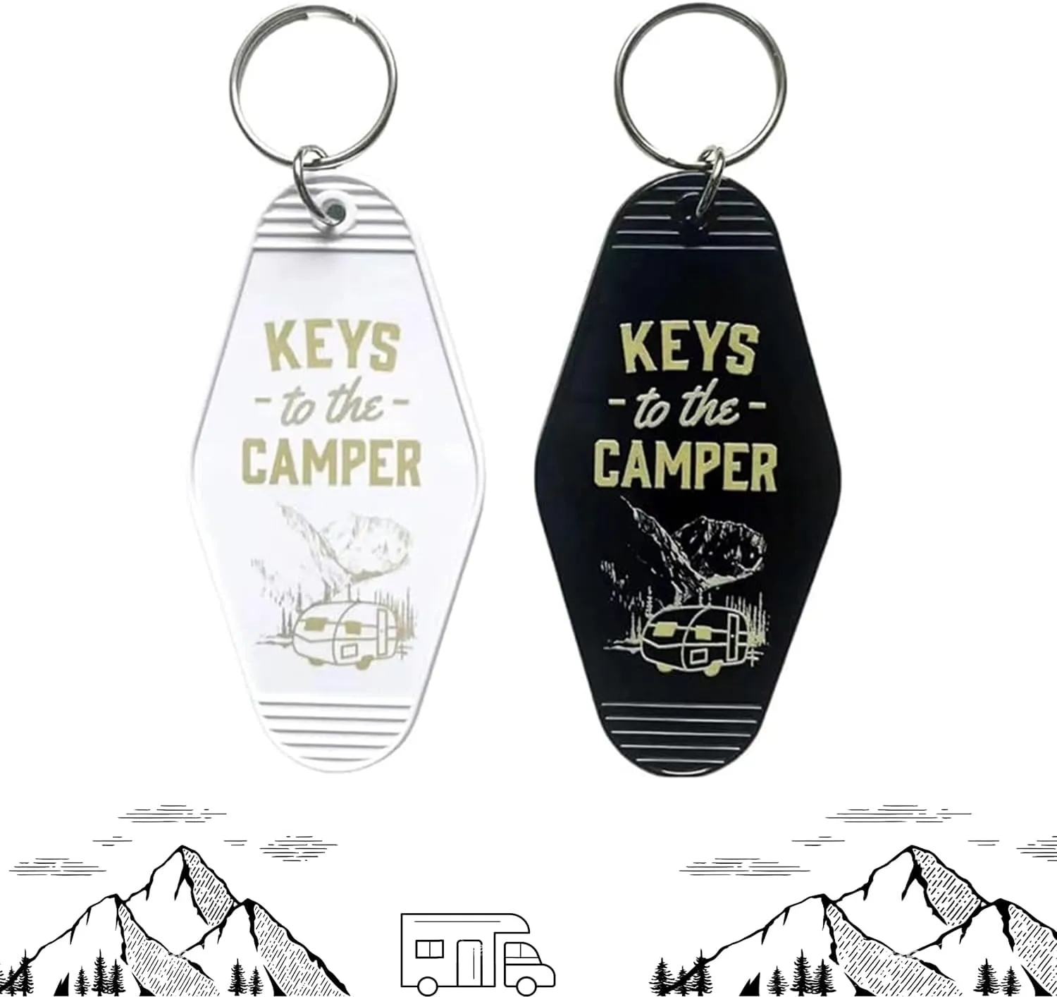 Camper Keychain, 2Pack Keys to The Camper Keychain, Camping Accessories Gift for Women Men