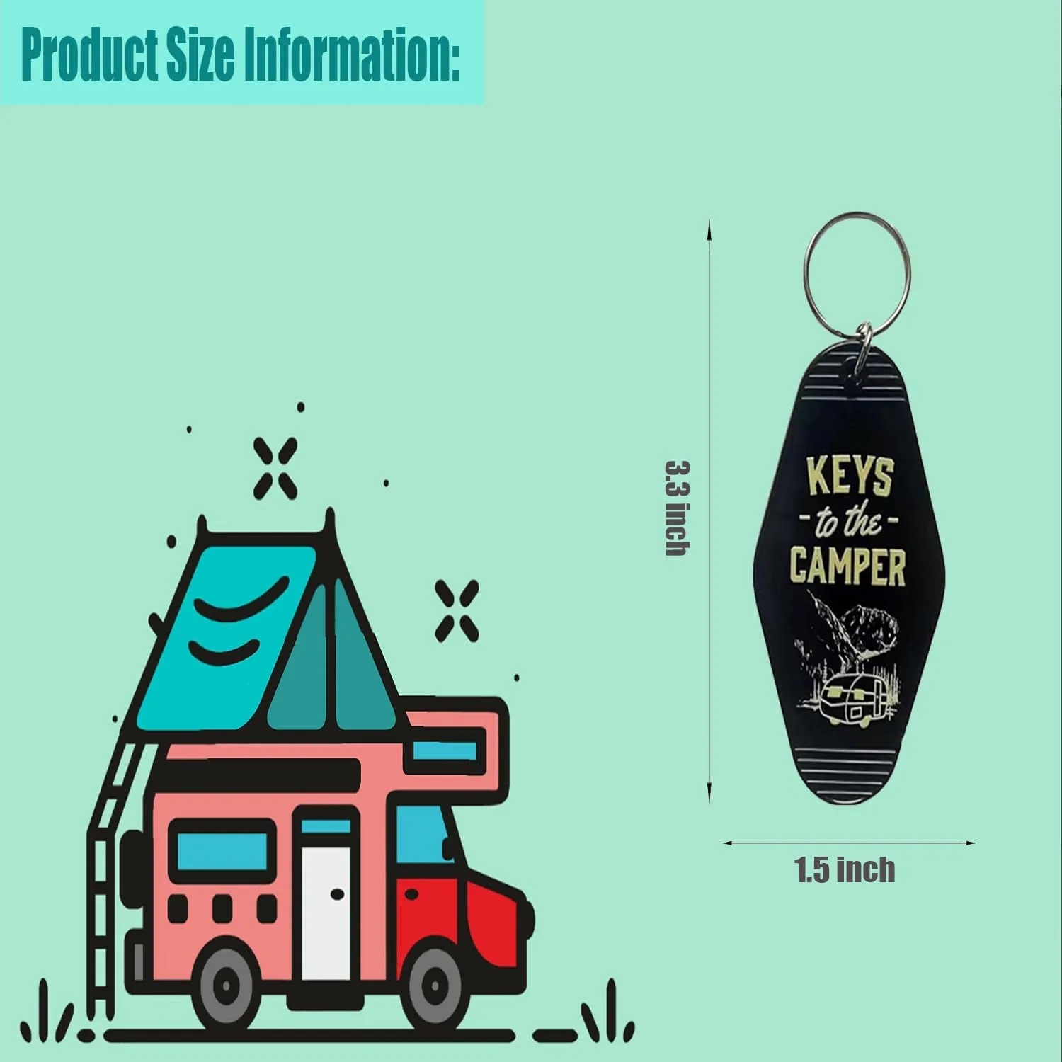 Camper Keychain, 2Pack Keys to The Camper Keychain, Camping Accessories Gift for Women Men