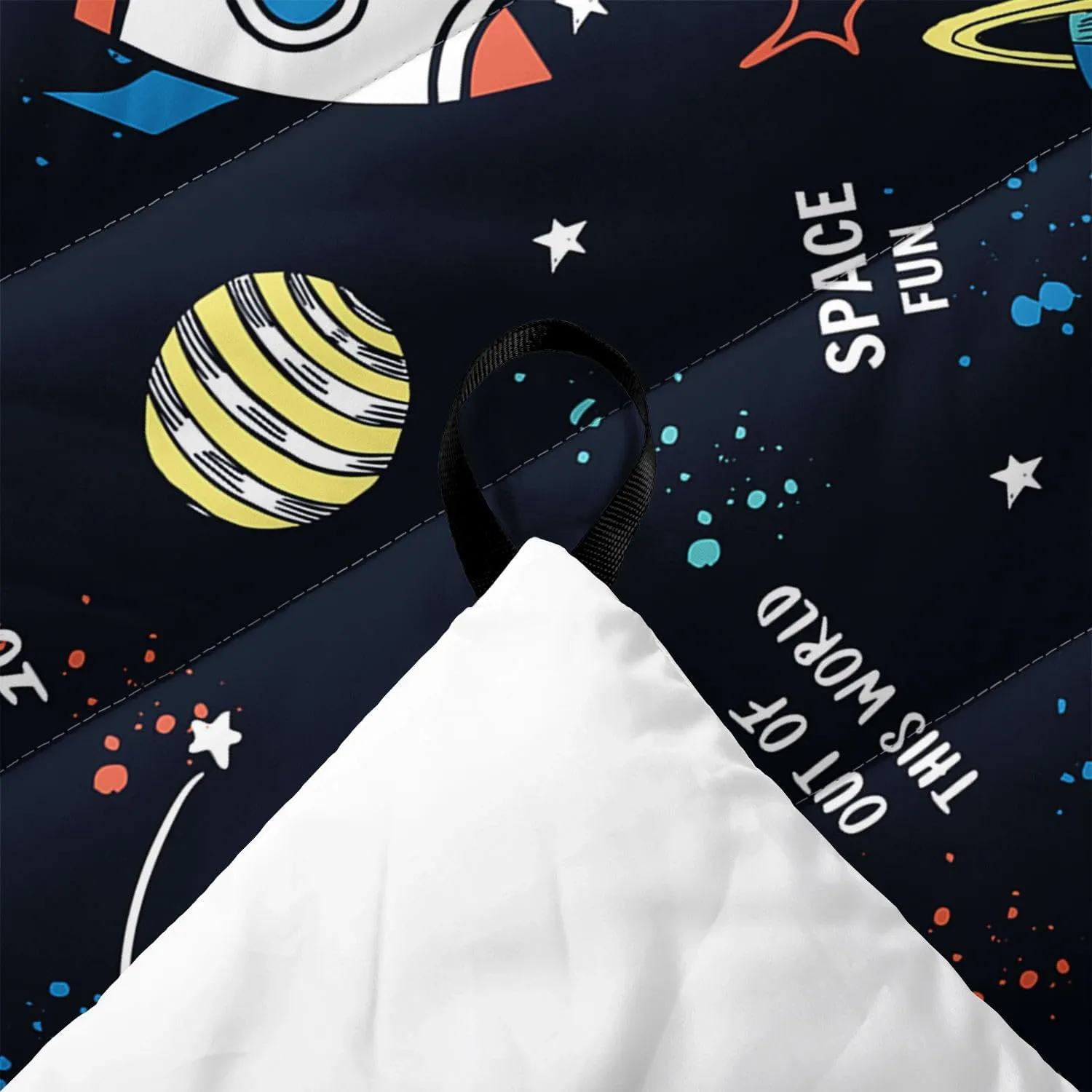 Camping Blanket, Windproof and Waterproof Outdoor Blanket for Boys Girls, Space Rocket Printed Blanket for Cold Weather Camping Hiking Picnics and Traveling(Space S)