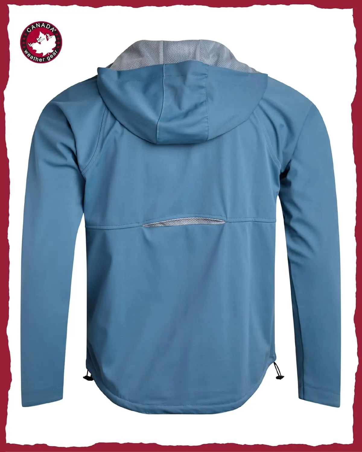 CANADA WEATHER GEAR Mens Softshell Jacket - Lightweight Water Resistant Windbreaker Jacket for Men with Reflective Neck Tape