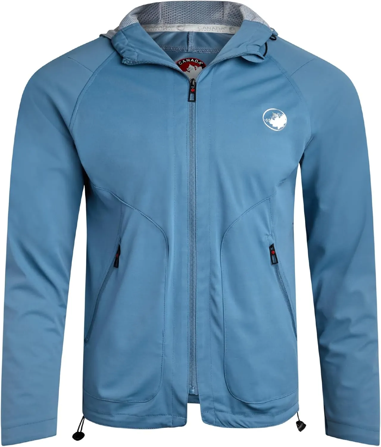 CANADA WEATHER GEAR Mens Softshell Jacket - Lightweight Water Resistant Windbreaker Jacket for Men with Reflective Neck Tape