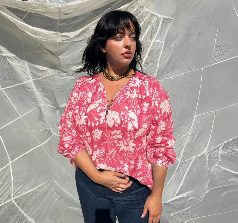 Carly Blouse- Cherry Red