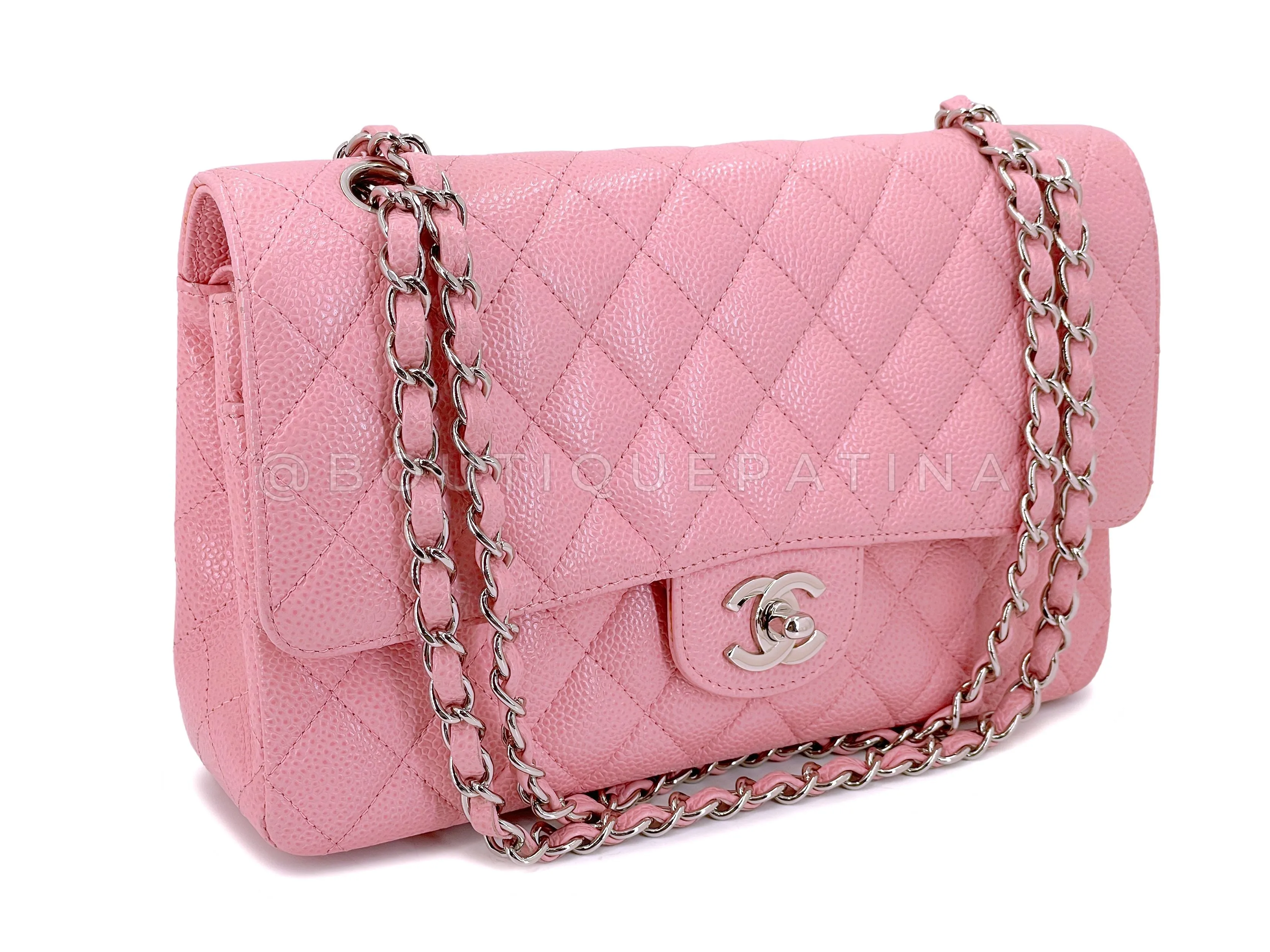 Chanel 2006 Vintage Pink Caviar Medium Classic Double Flap Bag SHW