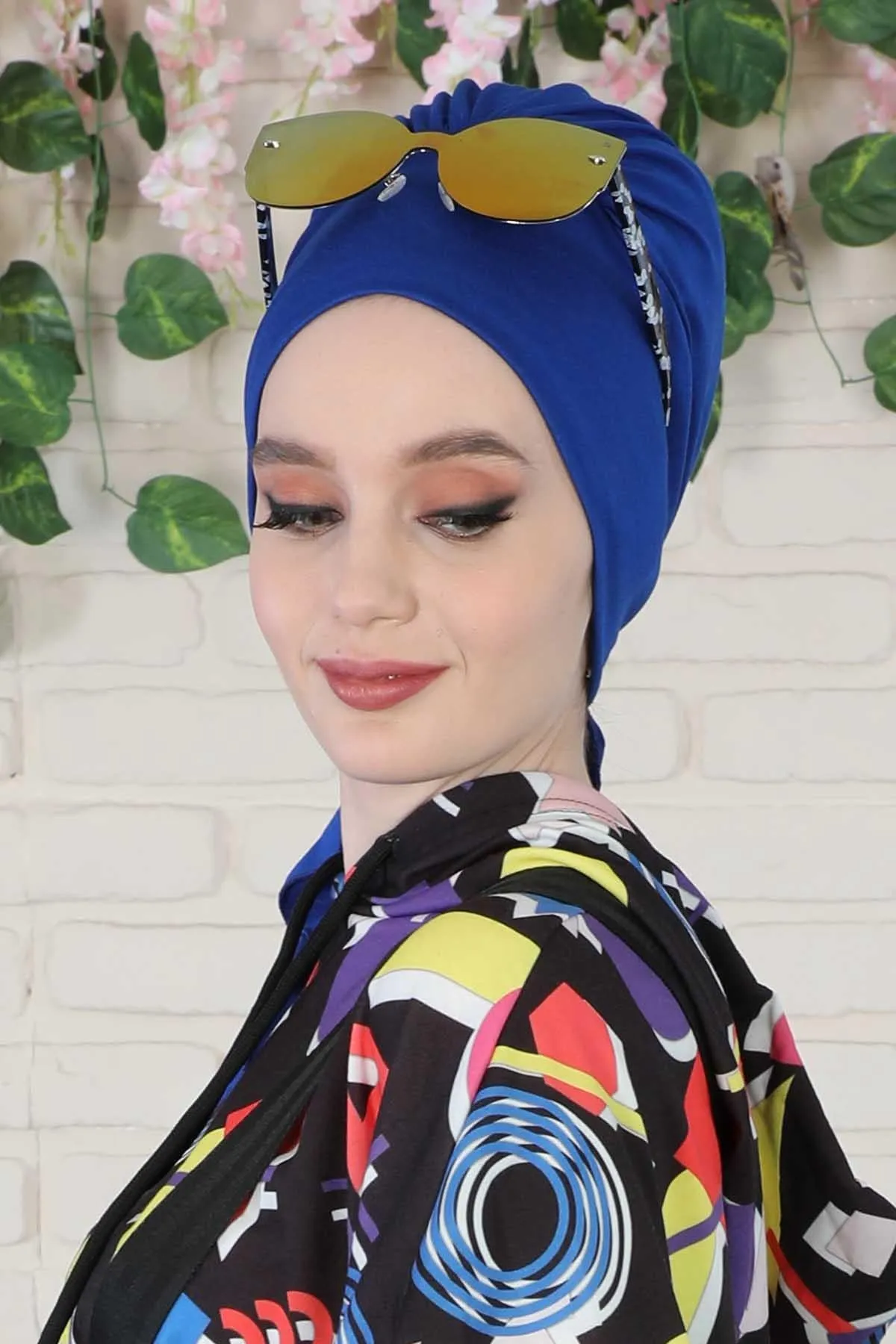 Chic Instant Turban Headscarf, Ready to Wear Instant Hijab, Easy Wrap & Trendy Turban Hijab Design, Stylish Chemo Cancer Cap for Women,B-49
