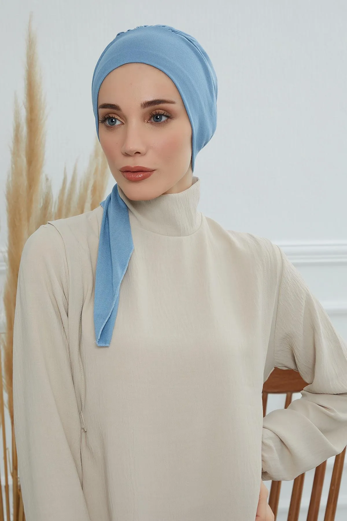 Chic Instant Turban Headscarf, Ready to Wear Instant Hijab, Easy Wrap & Trendy Turban Hijab Design, Stylish Chemo Cancer Cap for Women,B-49