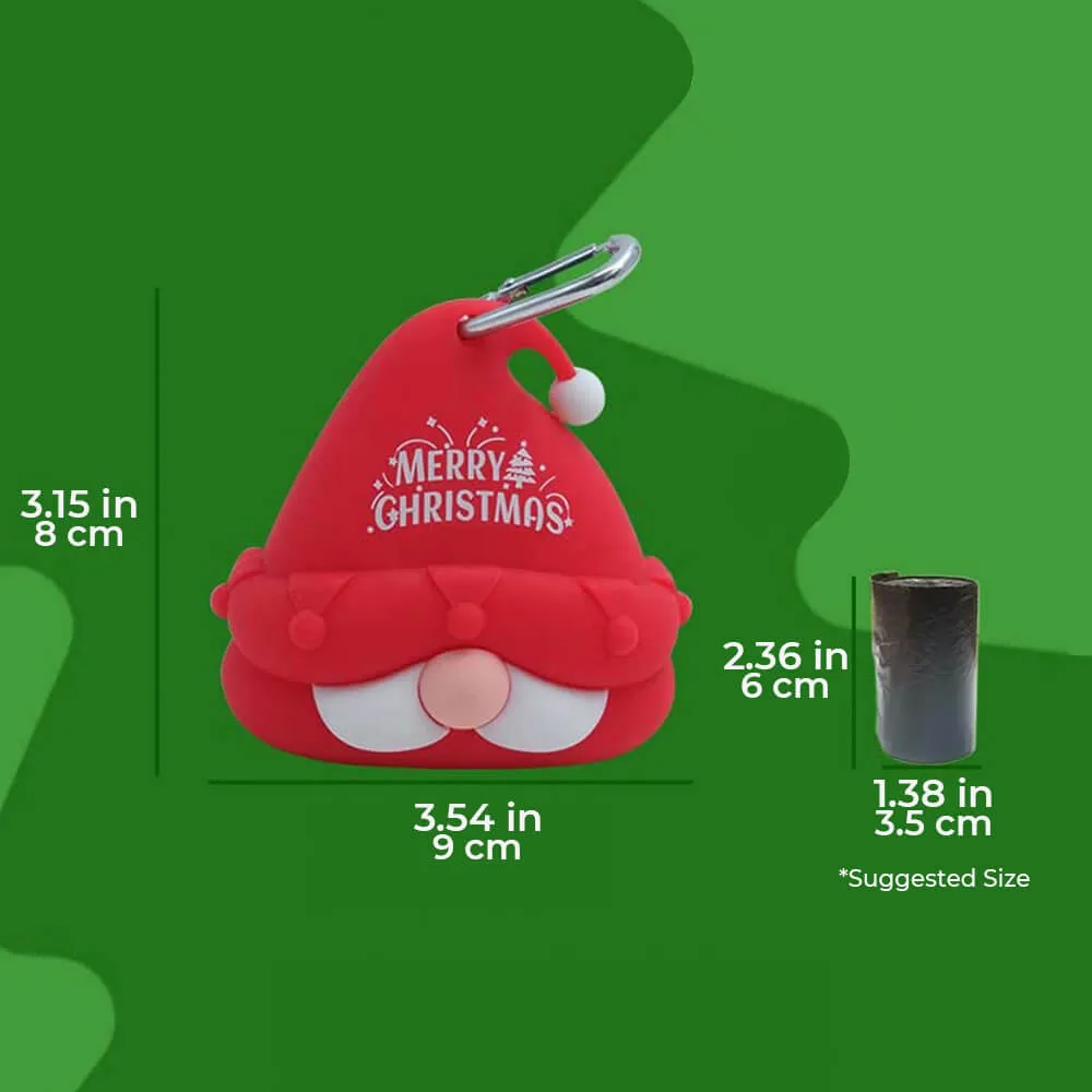 Christmas Portable Silicone Walking Dog Poop Waste Bag Dispenser