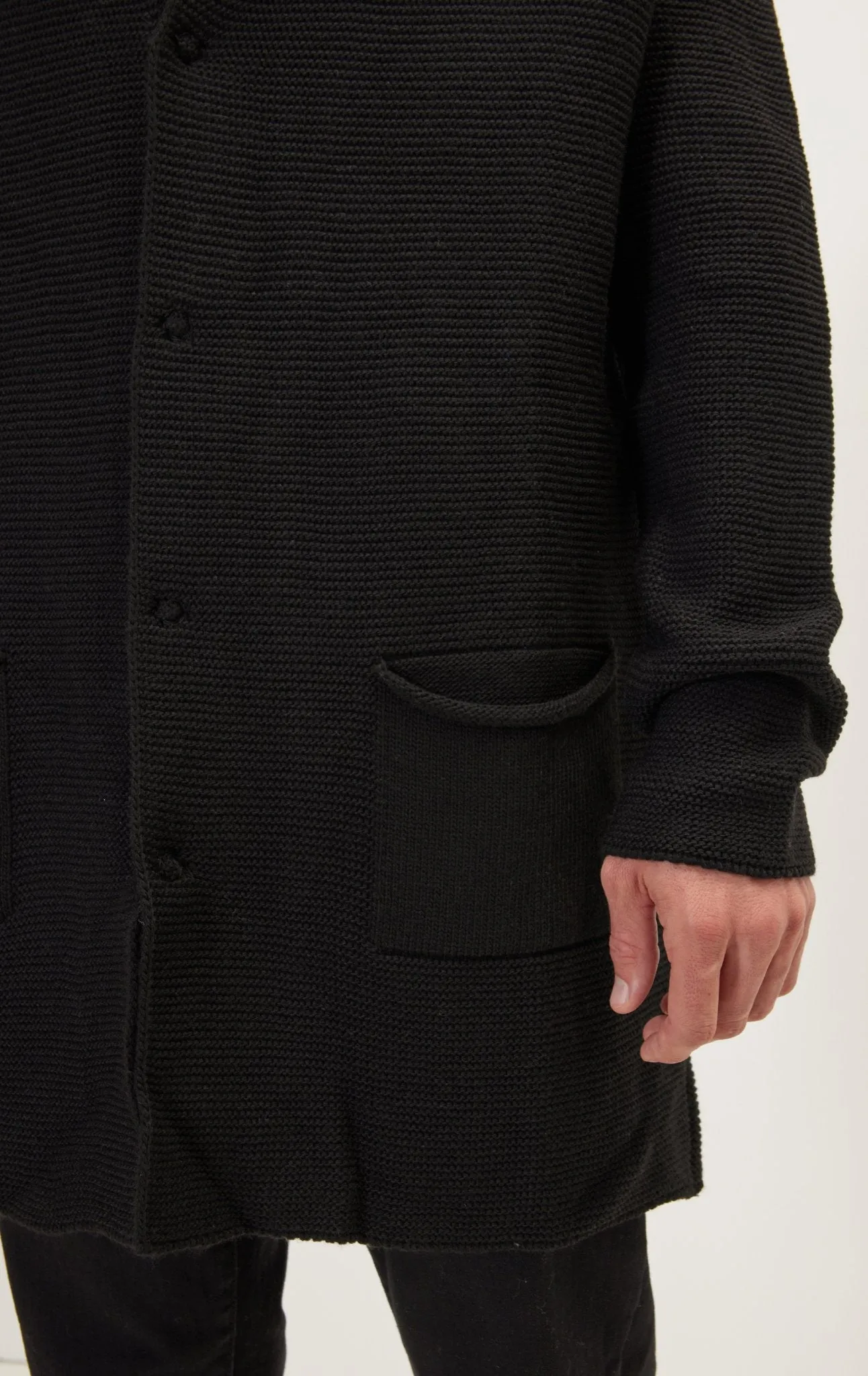 Classic Minimalist Shawl Cardigan - Black