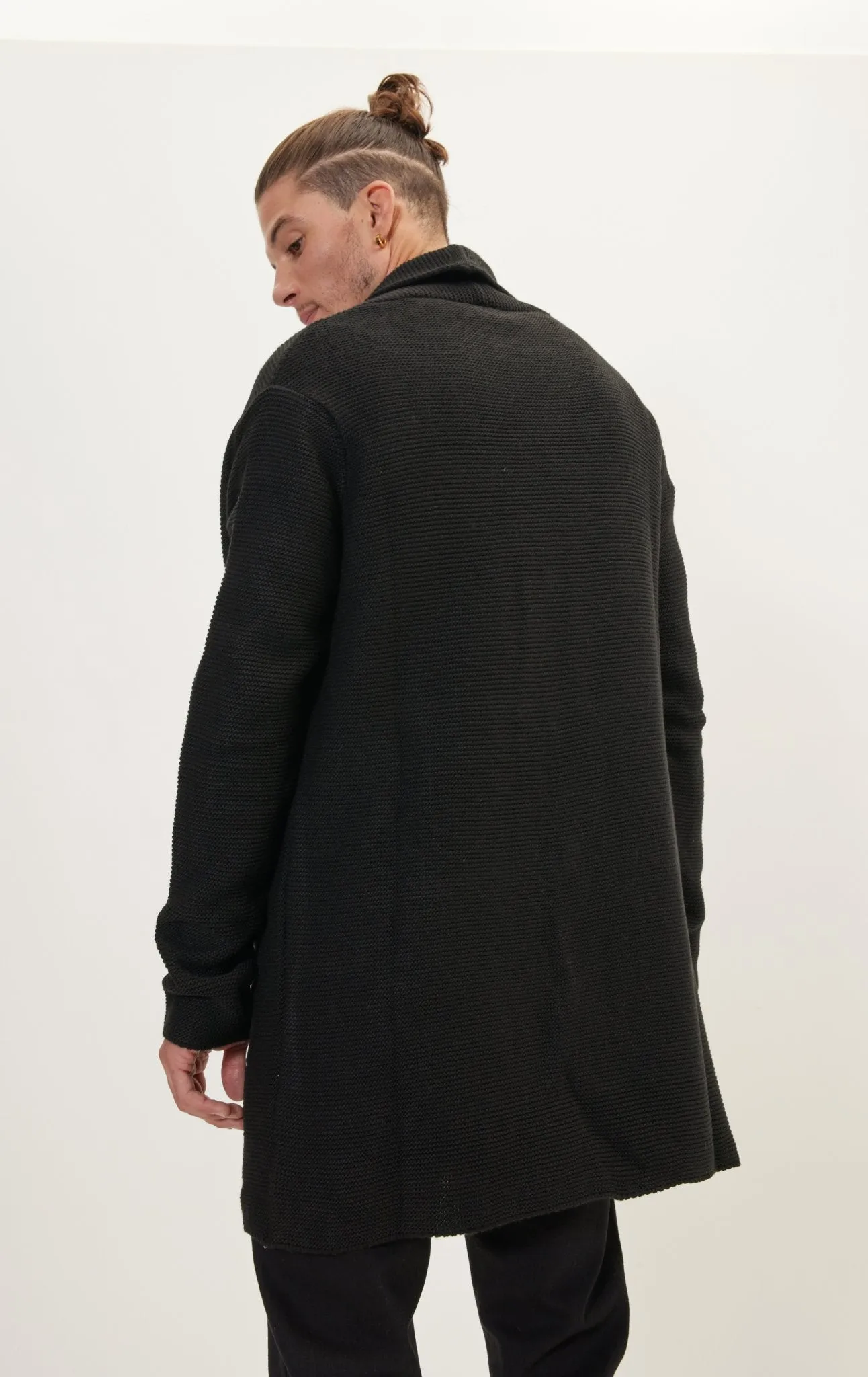 Classic Minimalist Shawl Cardigan - Black