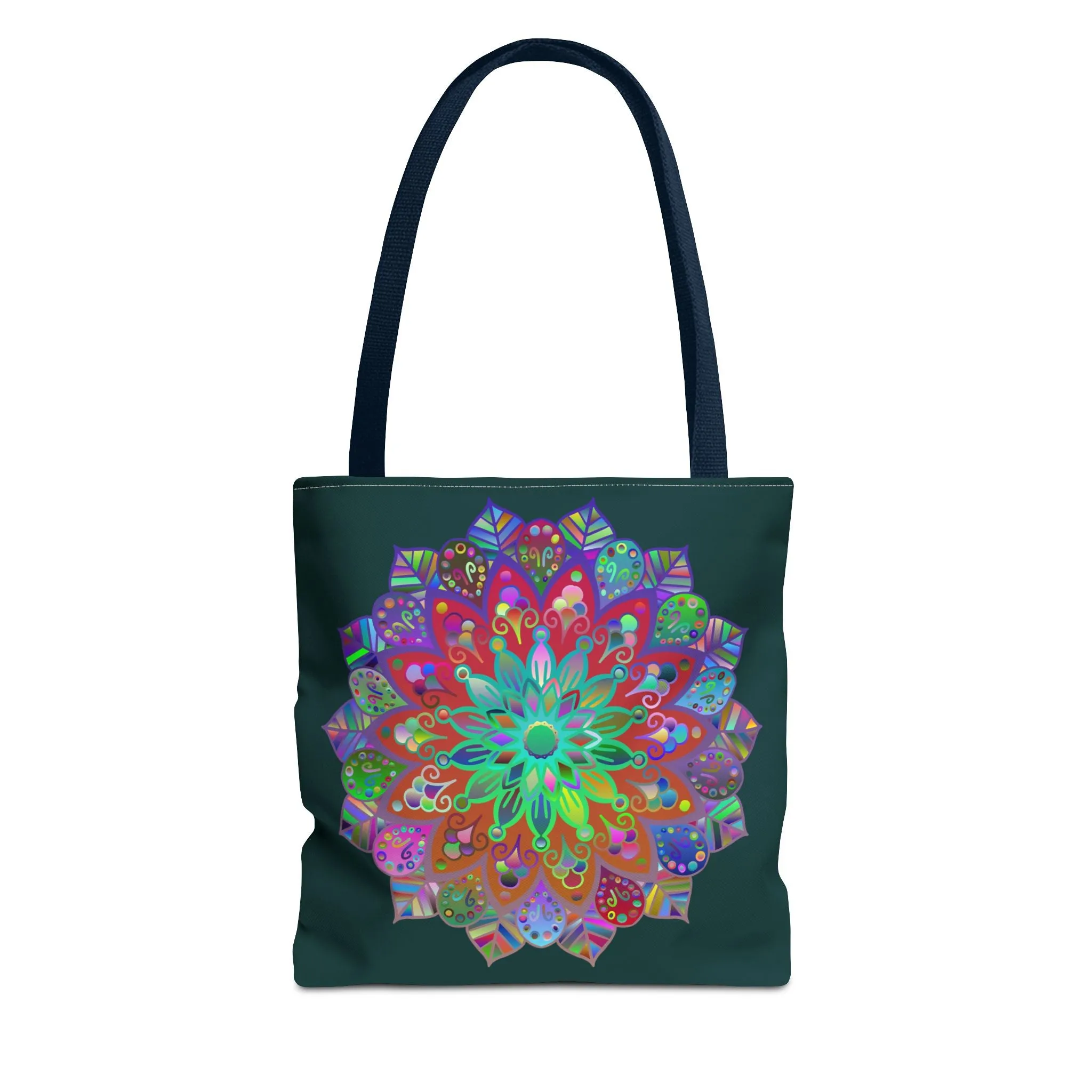 Colorful Mandala Tote Bag Dark Green