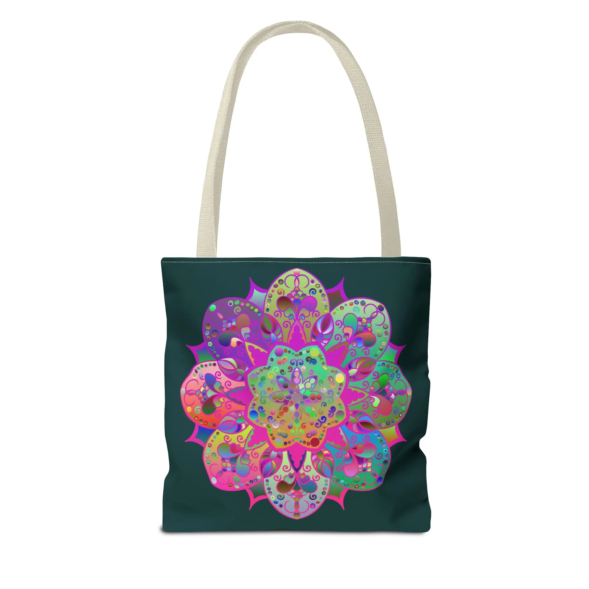 Colorful Mandala Tote Bag Dark Green
