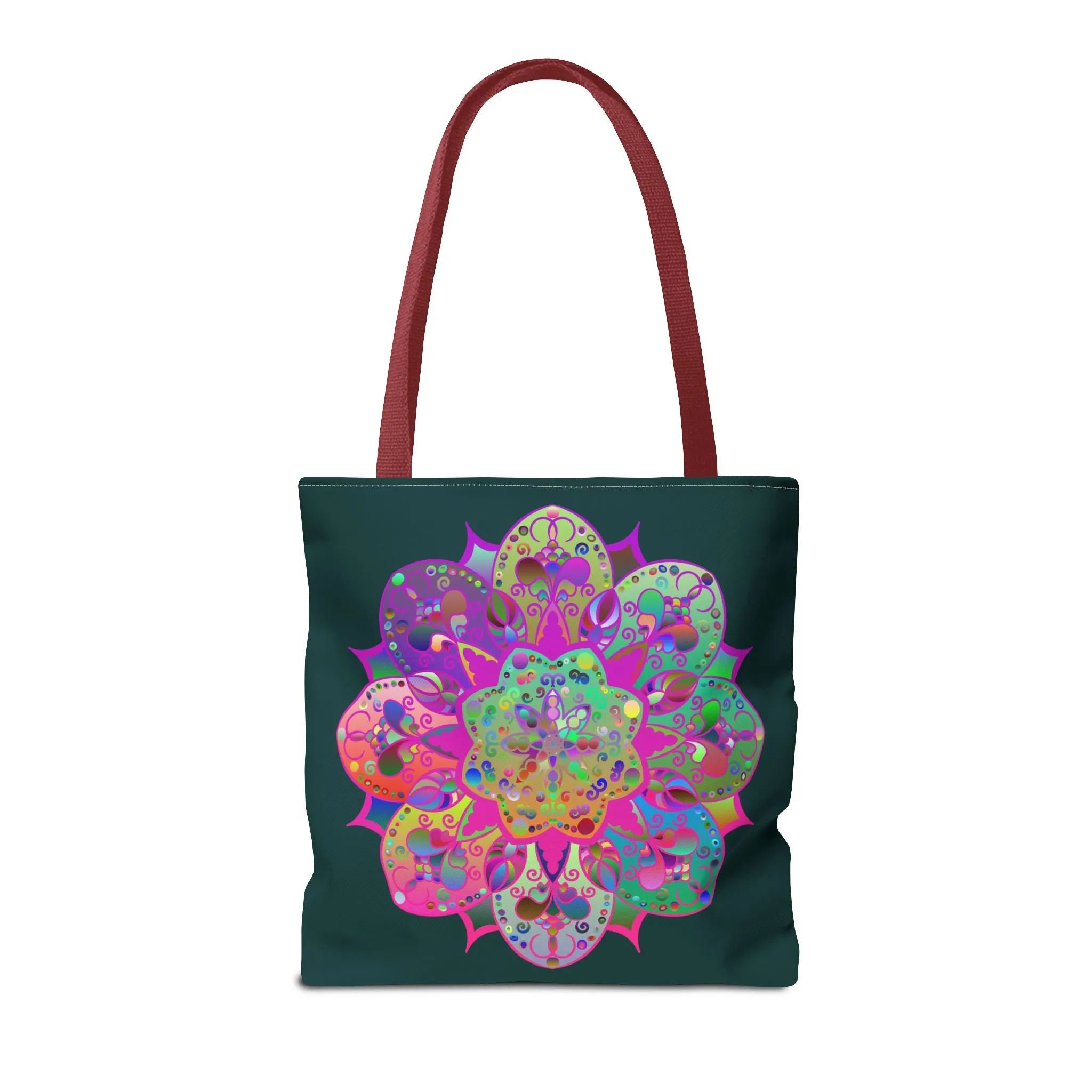 Colorful Mandala Tote Bag Dark Green