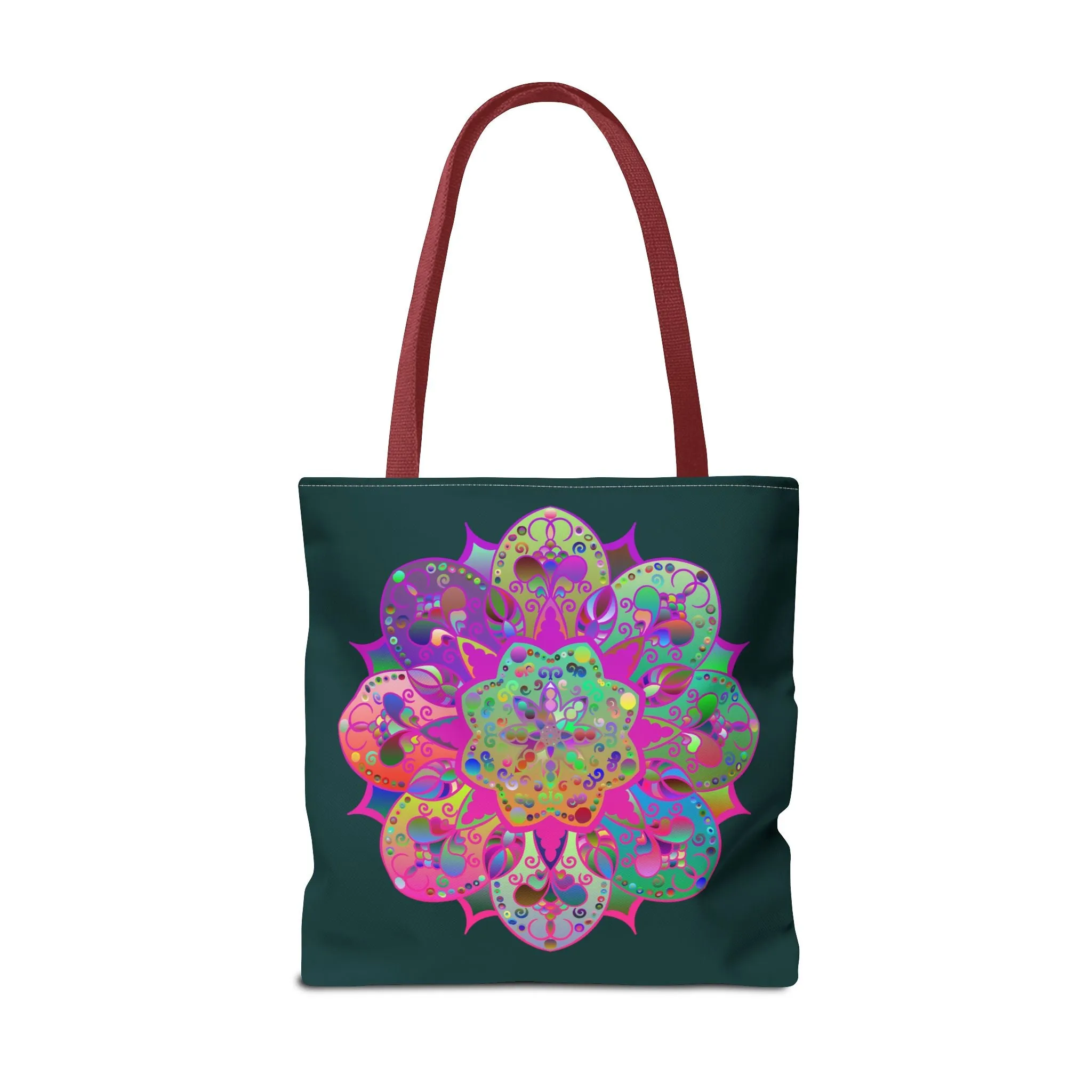 Colorful Mandala Tote Bag Dark Green